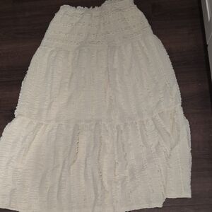 LG Elegant Ivory Maxi Skirt